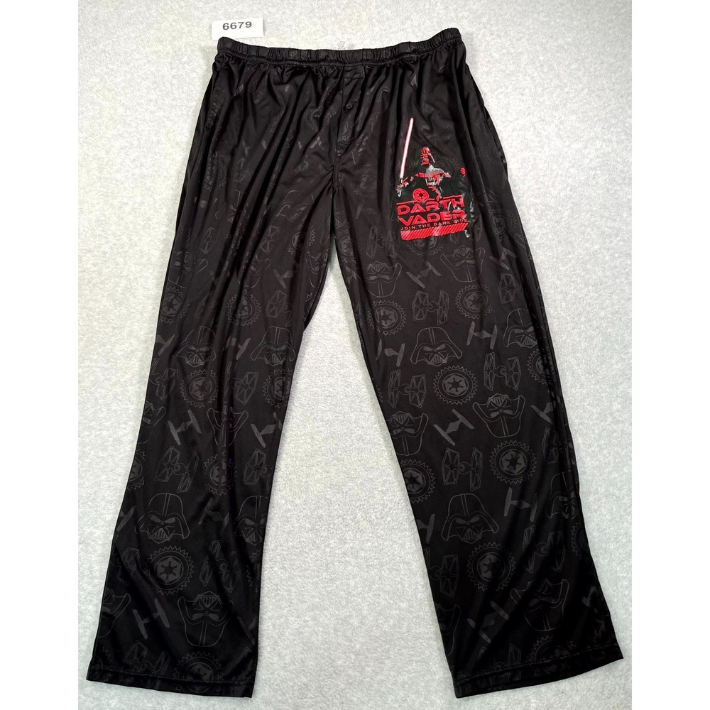 Star Wars Pajama Pants Mens 2XL Black Darth Vader Galactic‎ Empire Graphic Print